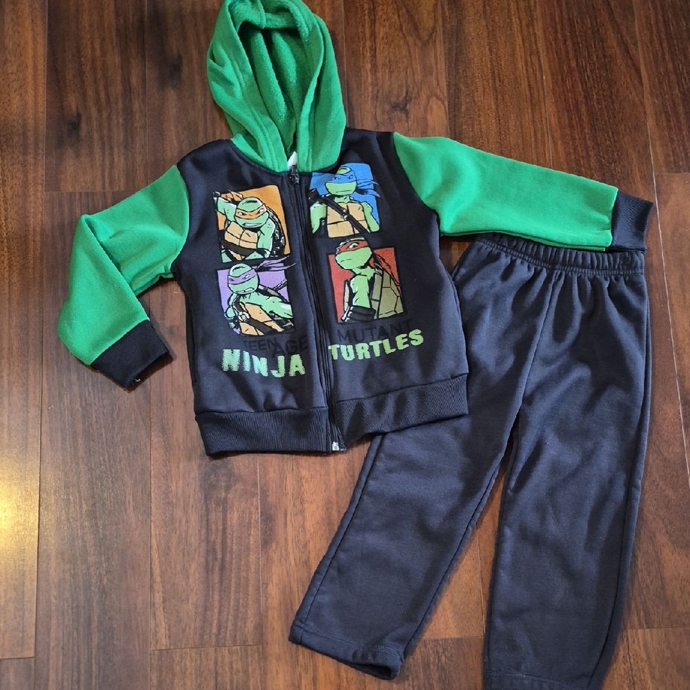 Nickelodeon Ninja Turtles Green and Black Kids Matching Set